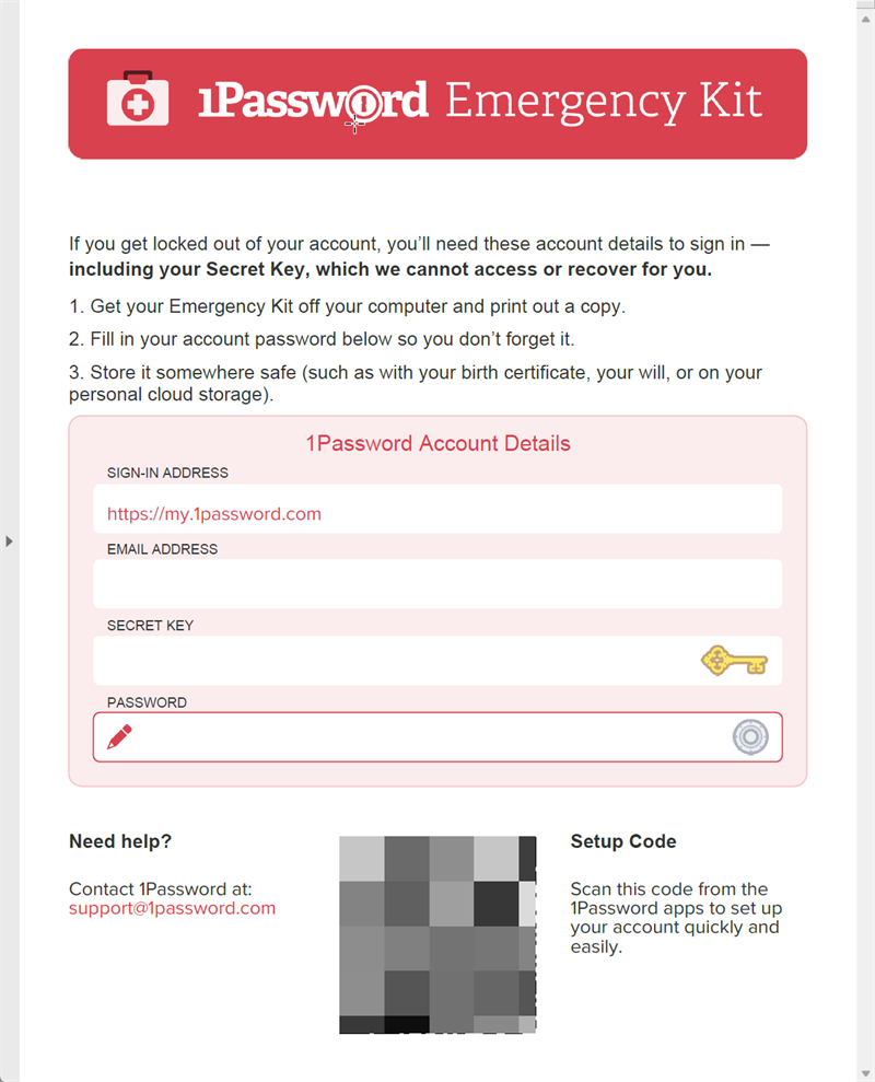 1Password Secret Key
